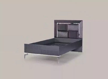 Bed Loft Wood Black Design 120x200cm Bed Frame Padded